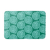 Spiral Seashell Block Print, Turquoise en Aqua Badmat (Voorkant)