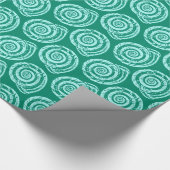 Spiral Seashell Block Print, Turquoise en Aqua Cadeaupapier (Hoek)