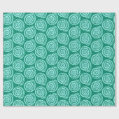 Spiral Seashell Block Print, Turquoise en Aqua Cadeaupapier (Vlak)
