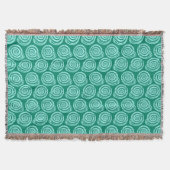 Spiral Seashell Block Print, Turquoise en Aqua Deken (Voorkant)
