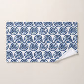 Spiral Seashell Block Print, White en Cobalt Blue Bad Handdoek (Handdoek)