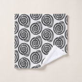 Spiral Seashell Block Print, zwart-wit Bad Handdoek (Wasdoekje)