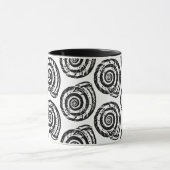 Spiral Seashell Block Print, zwart-wit Mok (Midden)