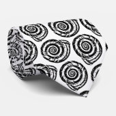 Spiral Seashell Block Print, zwart-wit Stropdas (Opgerold)