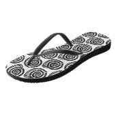 Spiral Seashell Block Print, zwart-wit Teenslippers (Schuin)