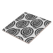 Spiral Seashell Block Print, zwart-wit Tegeltje (Zijkant)