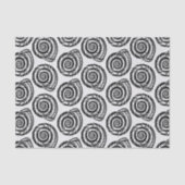 Spiral Seashell Block Print, zwart-wit Tissuepapier (Voorkant)