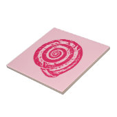Spiral Seashell, Coral Pink en Fuchsia Pink Tegeltje (Zijkant)