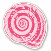 Spiral Seashell in Coral Pink & Fuchsia Sticker (Voorkant)