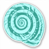 Spiral Seashell in Turquoise en Aqua Sticker (Voorkant)