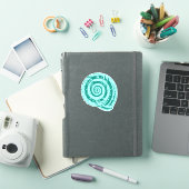 Spiral Seashell in Turquoise en Aqua Sticker (iPad Cover)