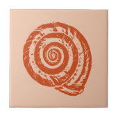 Spiral Seashell, Light Coral Oranje Ceramic Tegel Tegeltje (Voorkant)