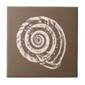 Spiral Seashell, Taupe Tan en Cream/Beige Tegeltje (Voorkant)