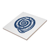 Spiral Seashell, White en Cobalt Blue Tegeltje (Zijkant)