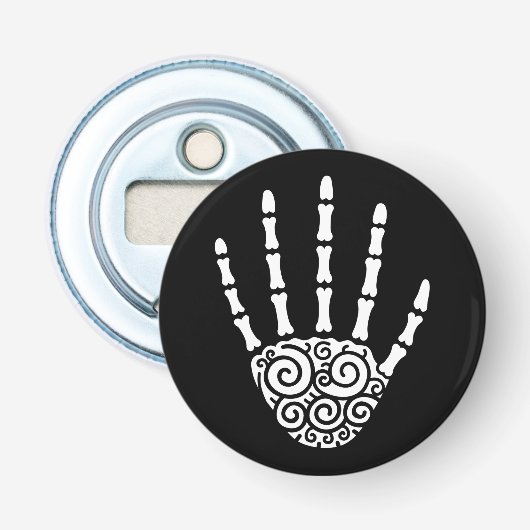Spiral Skeleton Hand Button Flesopener (Voorkant)