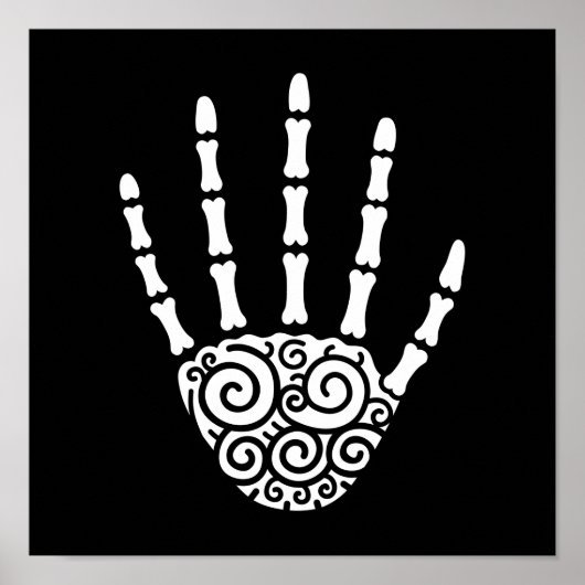 Spiral Skeleton Hand Poster (Voorkant)
