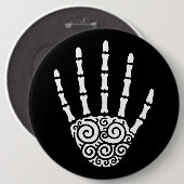 Spiral Skeleton Hand Ronde Button 6,0 Cm (Voorkant /achterkant)