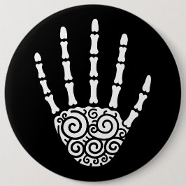 Spiral Skeleton Hand Ronde Button 6,0 Cm