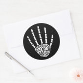 Spiral Skeleton Hand Ronde Sticker (Envelop)