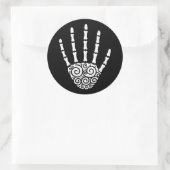 Spiral Skeleton Hand Ronde Sticker (Tas)