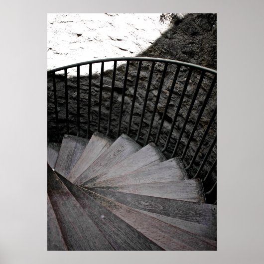 Spiral Staircase Black en White Poster (Voorkant)