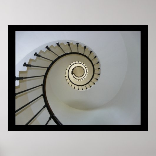 Spiral Stairway to Heaven Black and White Poster (Voorkant)