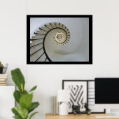 Spiral Stairway to Heaven Black and White Poster (Thuiskantoor)
