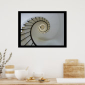 Spiral Stairway to Heaven Black and White Poster (Keuken)