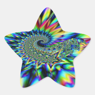 Spiral Stars Fractal Sticker