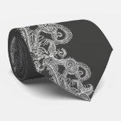 Spiral Stropdas van Charcoal Paisley (Opgerold)
