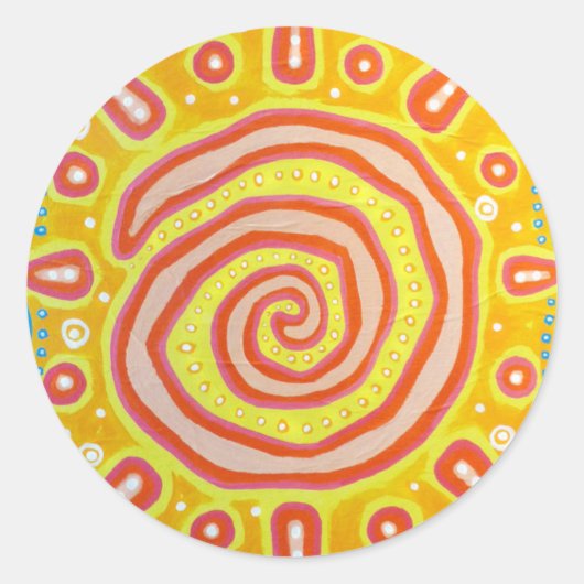 Spiral Sun Ronde Sticker (Voorkant)