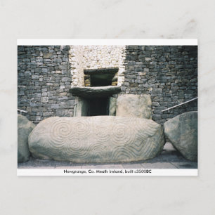Spiral symbol curbstone, Newgrange, Ierland Briefkaart