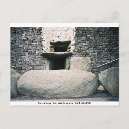 Spiral symbol curbstone, Newgrange, Ierland Briefkaart (Voorkant)
