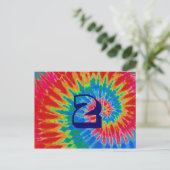 Spiral Tie Dye bruiloft Tabel 2 Briefkaart (Staand voorkant)