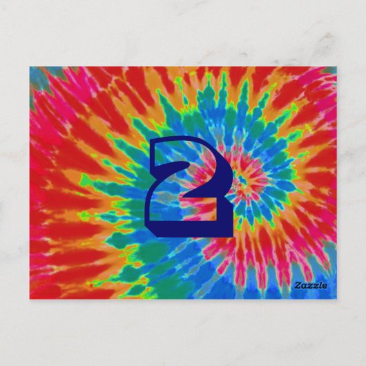 Spiral Tie Dye bruiloft Tabel 2 Briefkaart (Achterkant)