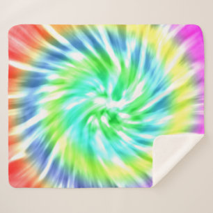 Spiral Tie Dye Pattern Sherpa Fleece Blanket Deken