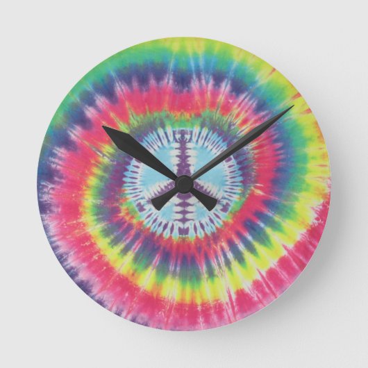 Spiral Tie Dye Ronde Klok (Voorkant)