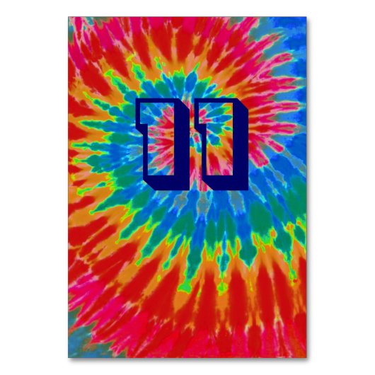 Spiral Tie Dye Trouwtafel Elf Kaart (Voorkant)