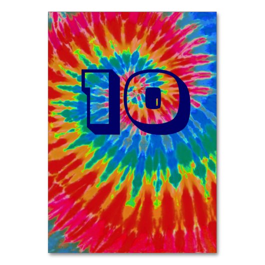 Spiral Tie Dye Trouwtafel Ten Kaart (Voorkant)