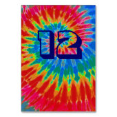 Spiral Tie Dye Trouwtafel Twaalf Kaart (Voorkant)