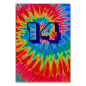 Spiral Tie Dye Trouwtafel Veertien Kaart (Achterkant)