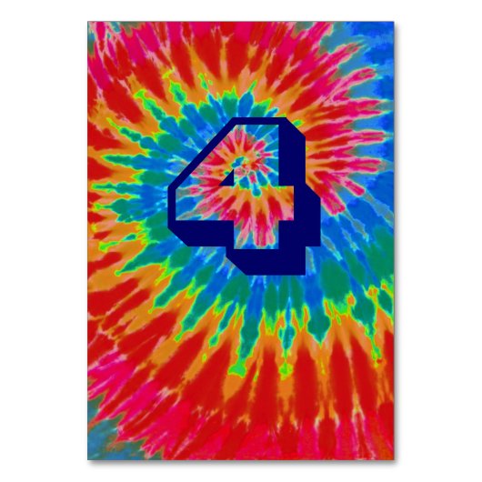 Spiral Tie Dye Trouwtafel Vier Kaart (Achterkant)