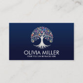 Spiral Tree of Life - kleur wervelblad Visitekaartje (Voorkant)