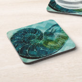 Spiral Turquoise Conch Shell Drankjes Onderzetter (Linkerzijde)