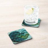 Spiral Turquoise Conch Shell Drankjes Onderzetter (Rechterzijde)