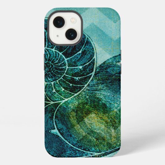 Spiral Turquoise Conch Shell iPhone Hoesje (Achterkant)