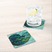 Spiral Turquoise Conch Shell Kartonnen Onderzetters (Insitu)