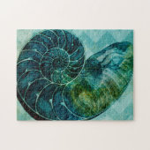 Spiral Turquoise Conch Shell Legpuzzel (Horizontaal)