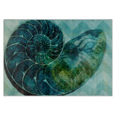 Spiral Turquoise Conch Shell Snijplank (Voorkant)