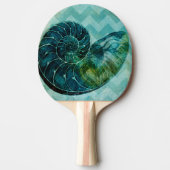 Spiral Turquoise Conch Shell Tafeltennisbatje (Voorkant)